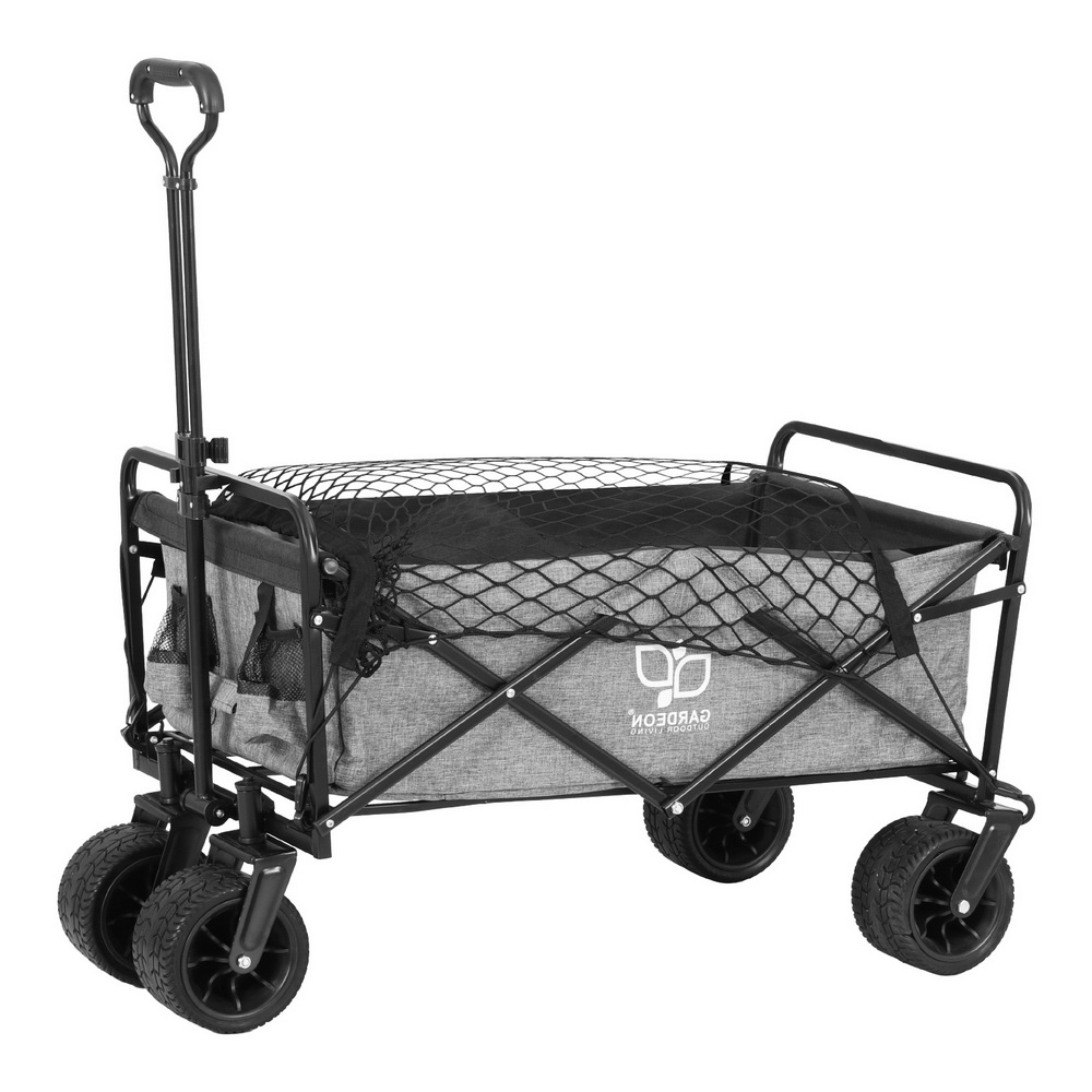Gardeon 120kg Garden Cart with Cargo Net Grey view 4
