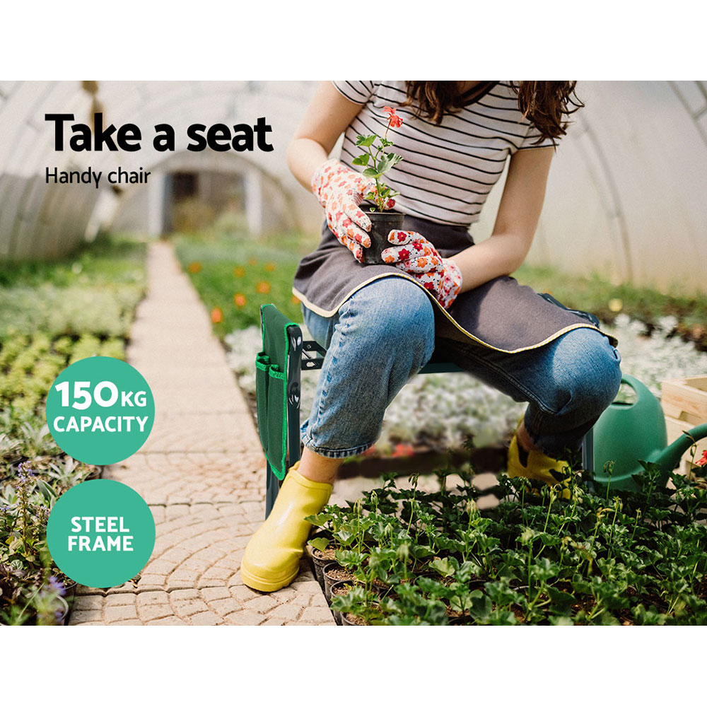 Gardeon 3-in-1 Foldable Garden Kneeler Stool view 4