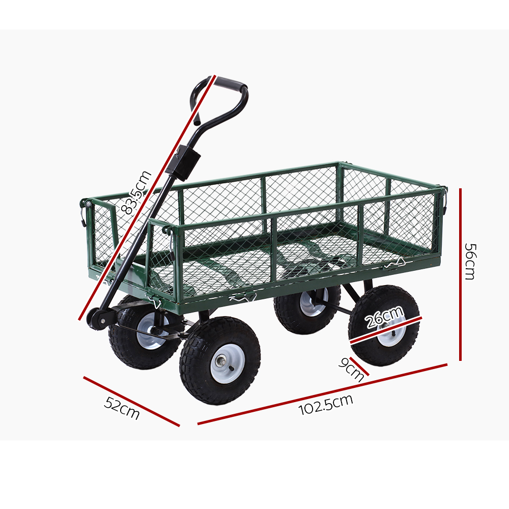 Gardeon Green Mesh Garden Steel Cart view 2