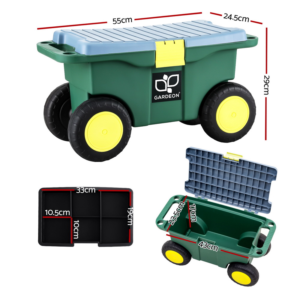 Gardeon Green 3-in-1 Garden Tool Storage Cart view 2