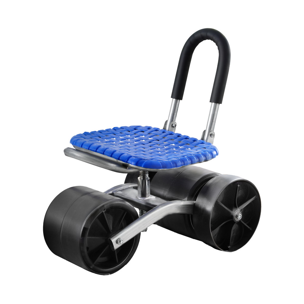 Gardeon Blue Foldable Garden Stool Seat with Wheels