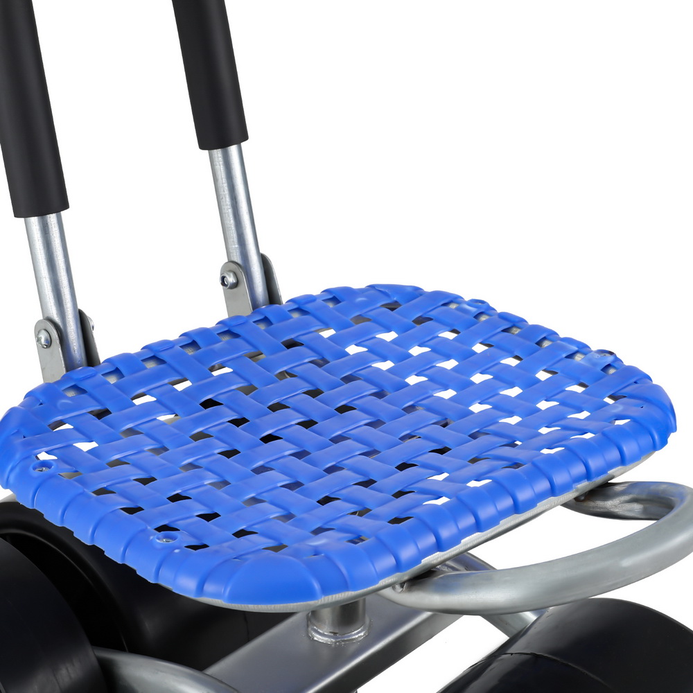 Gardeon Blue Foldable Garden Stool Seat with Wheels view 4