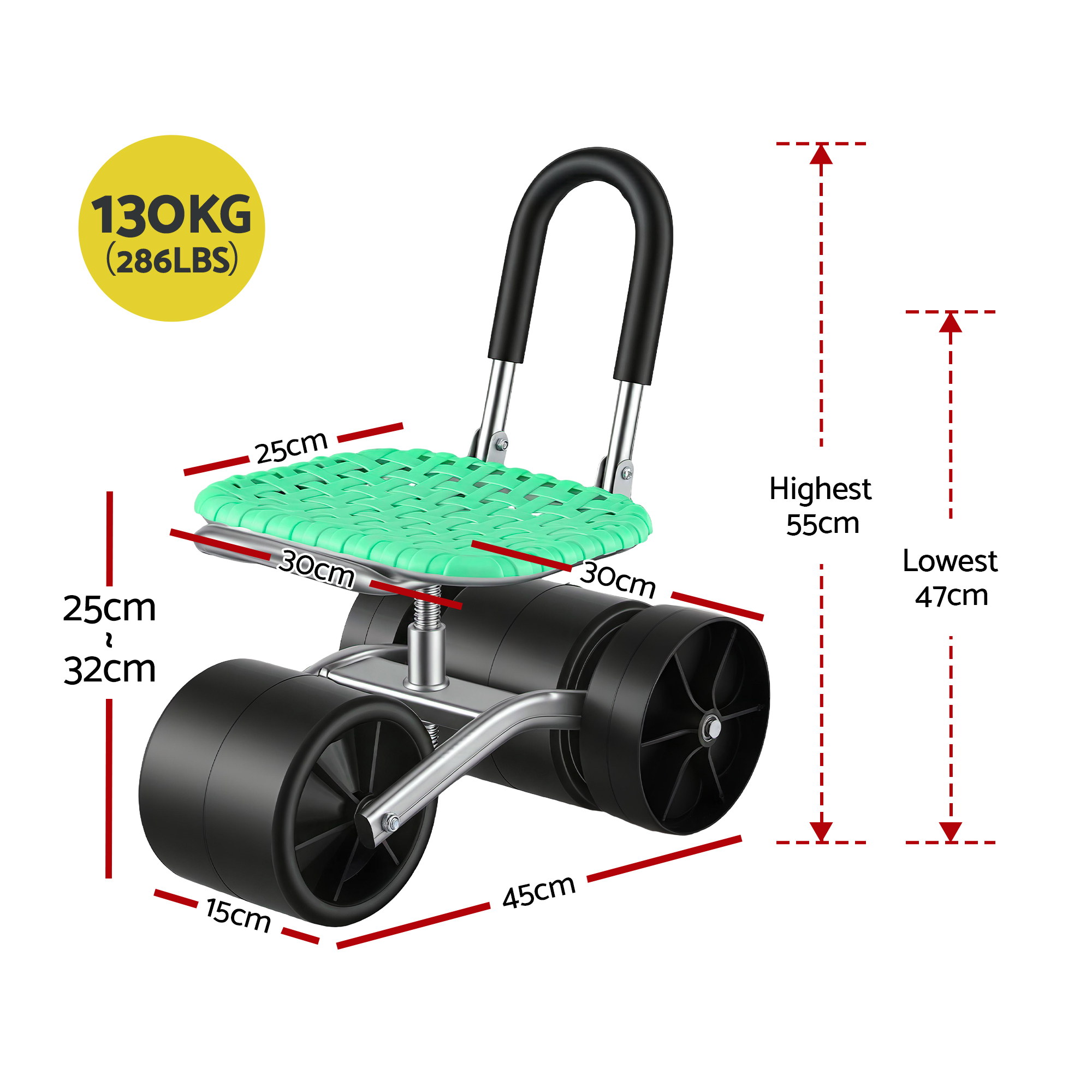 Gardeon Green 360 Swivel Gardening Cart, 130kg view 2