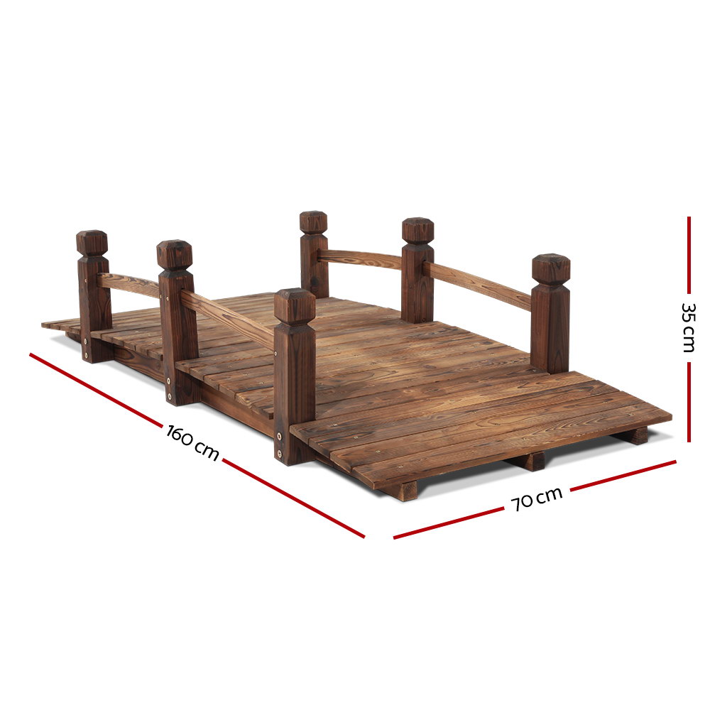 Gardeon Wooden Garden Bridge 160cm Arch Design view 2