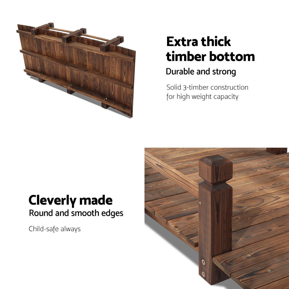 Gardeon Wooden Garden Bridge 160cm Arch Design view 4