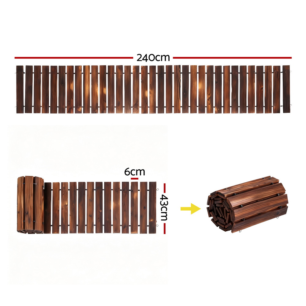 Gardeon 8FT Cedar Garden Walkway Roll Out Outdoor view 3