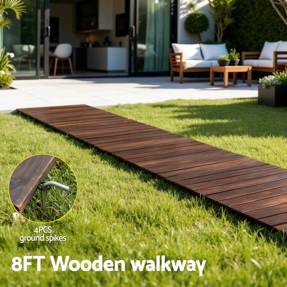 Gardeon 8FT Cedar Garden Walkway Roll Out Outdoor view 5
