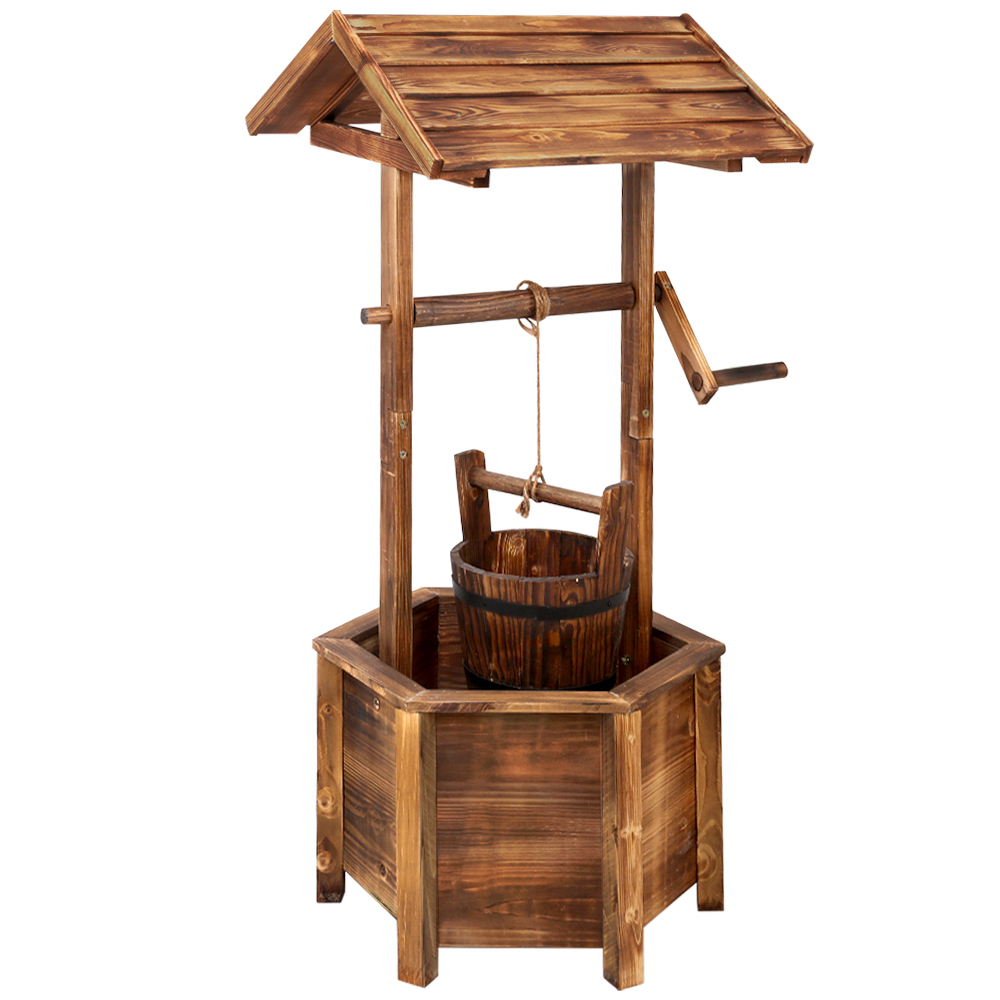 Gardeon Wooden Wishing Well Garden Ornament Decor