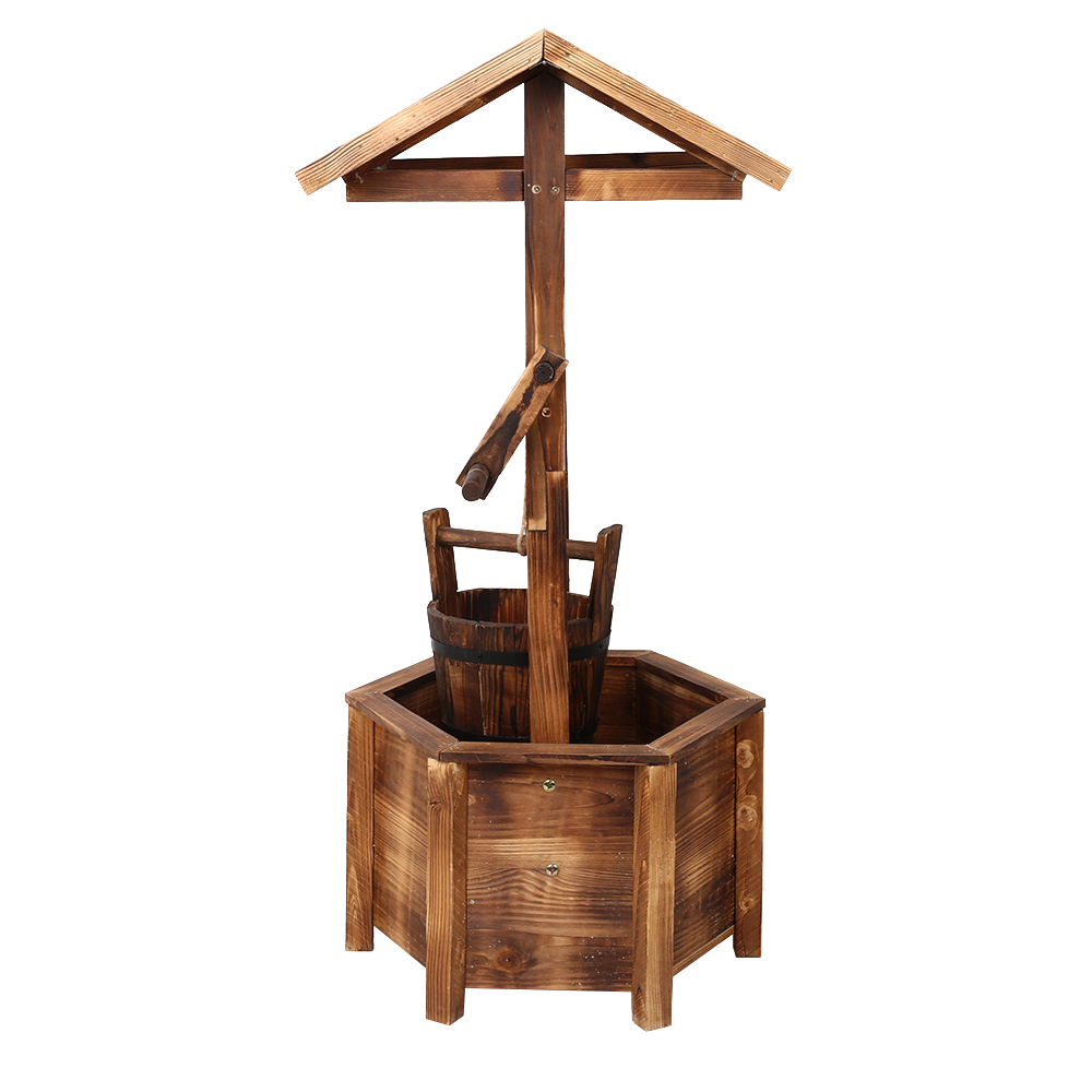 Gardeon Wooden Wishing Well Garden Ornament Decor view 4