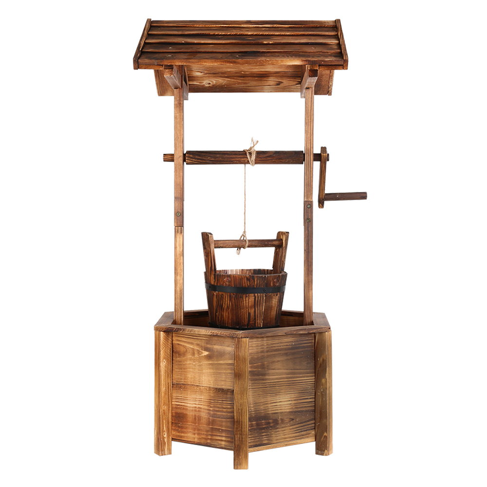 Gardeon Wooden Wishing Well Garden Ornament Decor view 5