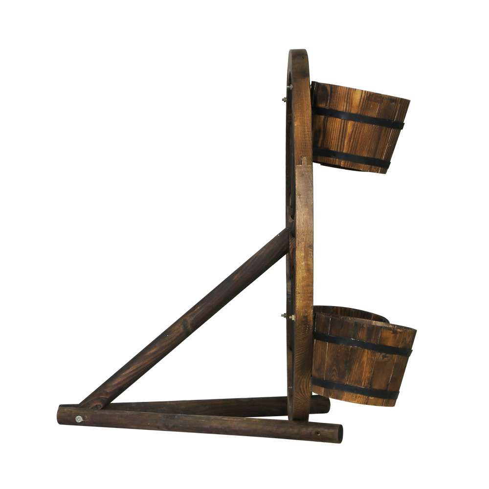 Gardeon Wooden Wagon Wheel Plant Stand 80cm view 4