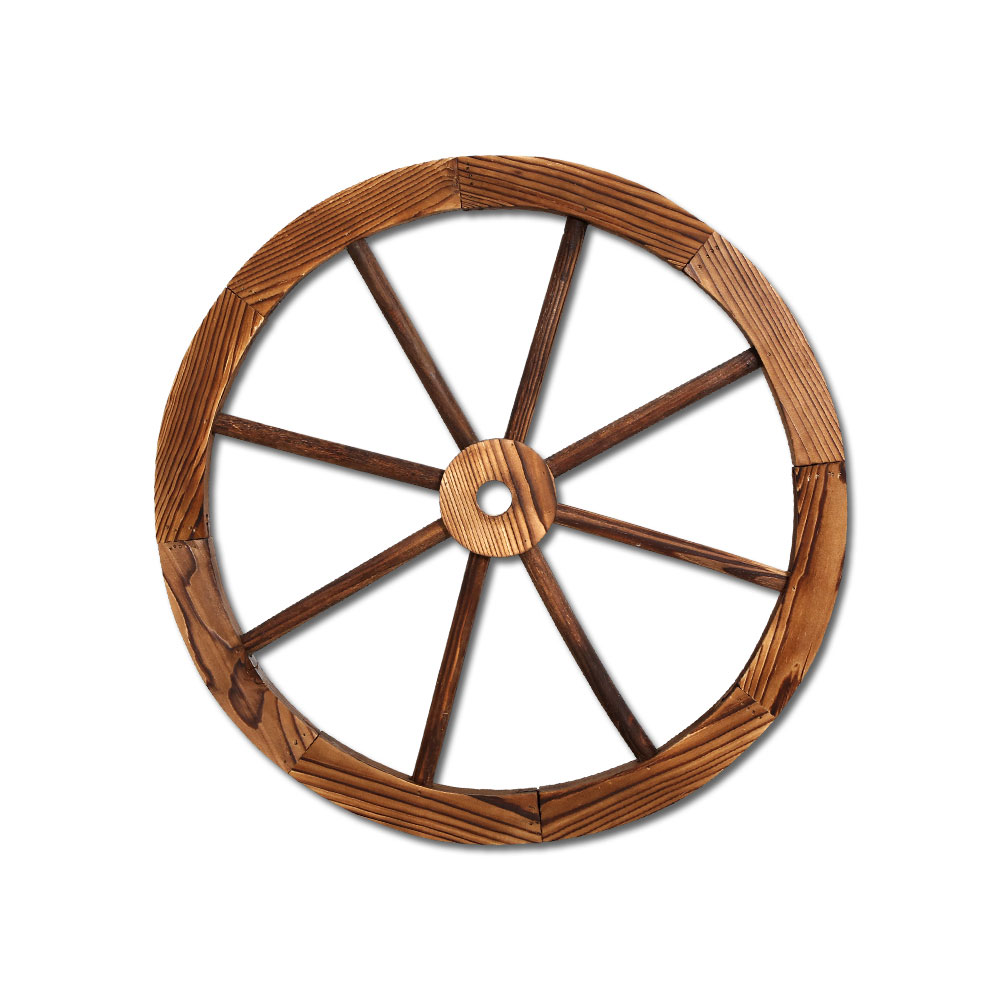Gardeon Wooden Wagon Wheel Garden Decor Ornament