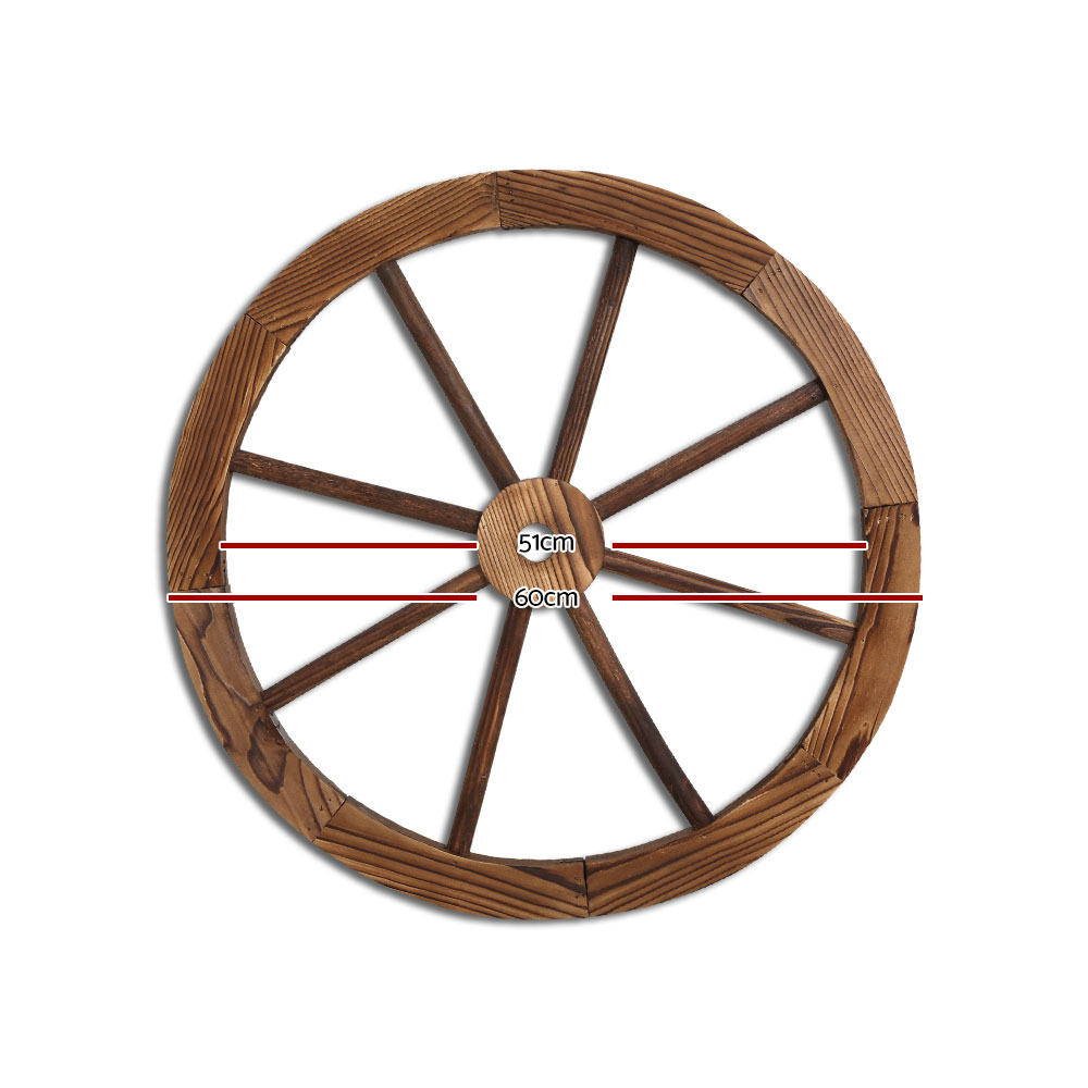 Gardeon Wooden Wagon Wheel Garden Decor Ornament view 2