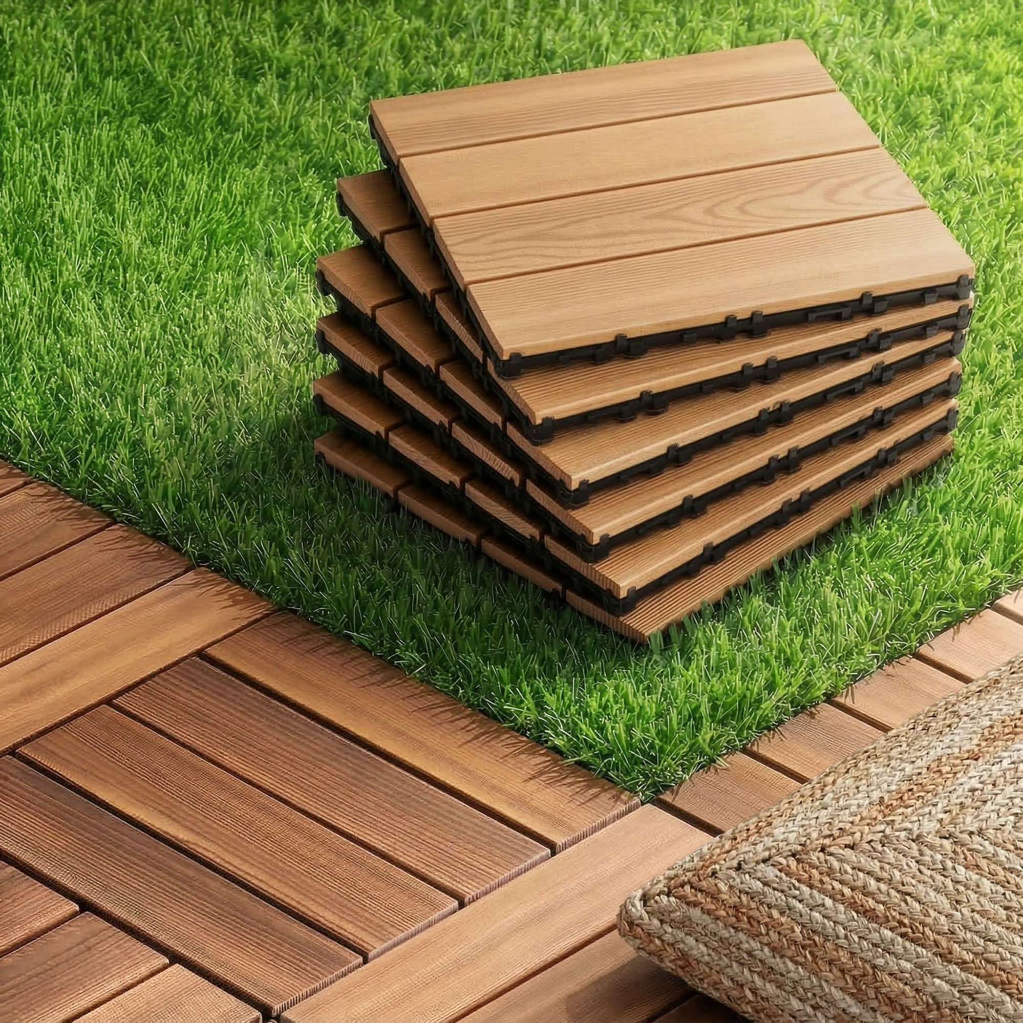 Gardeon Wood Deck Tiles 30x30cm Interlocking