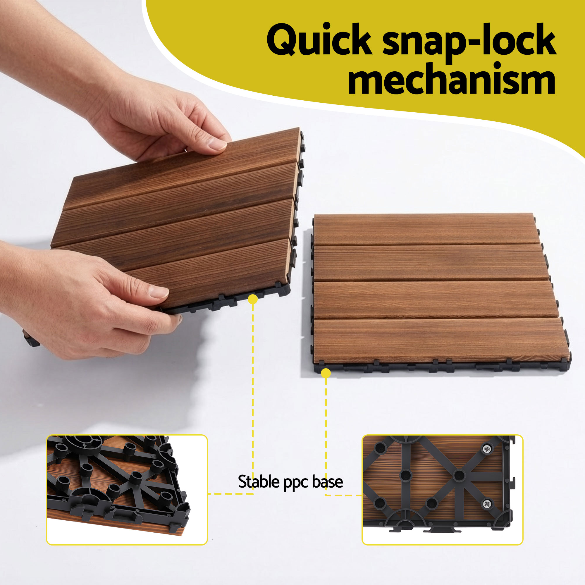 Gardeon Wood Deck Tiles 30x30cm Interlocking view 5