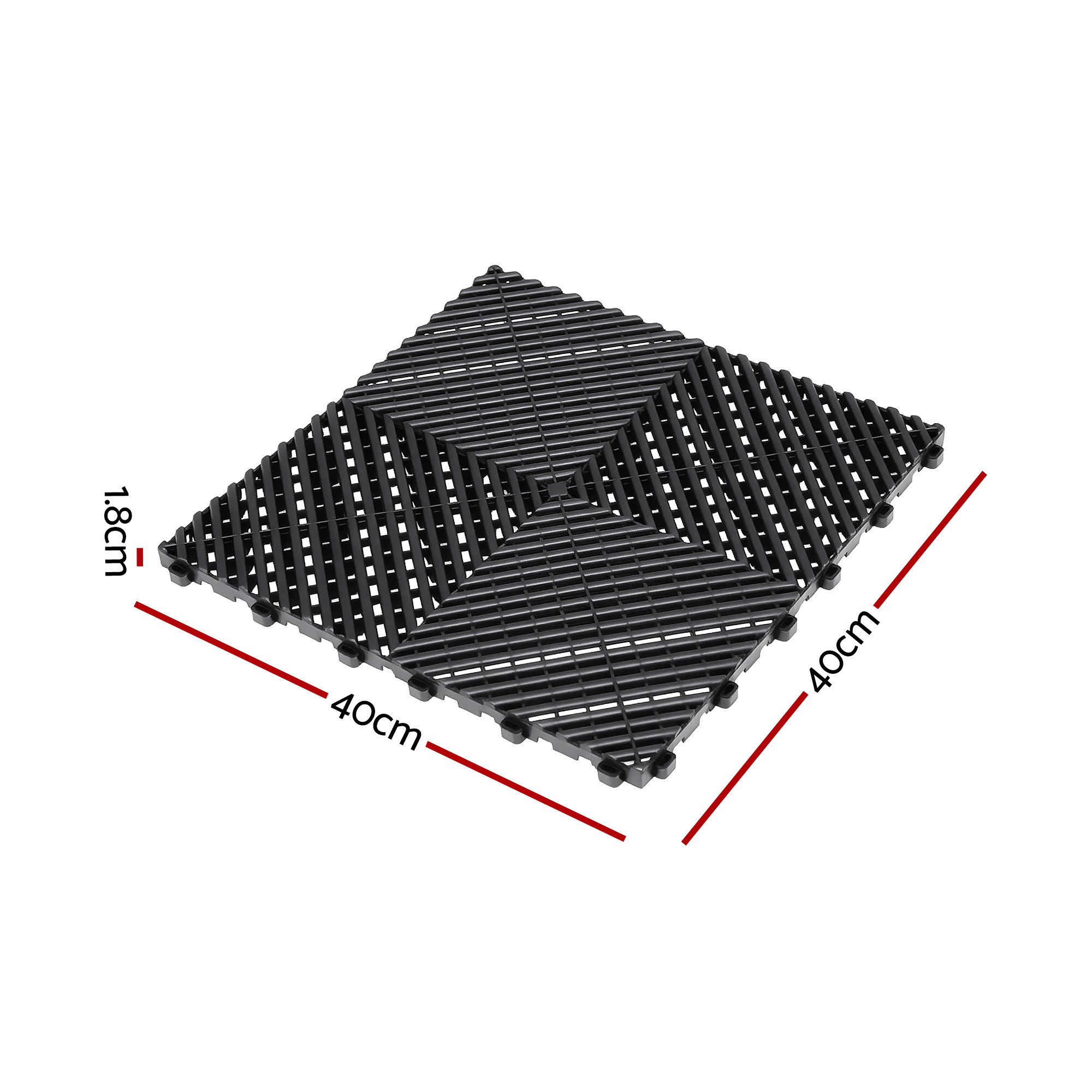 Giantz Garage Floor Tiles 40x40cm 20 Pack, Black or Grey view 2