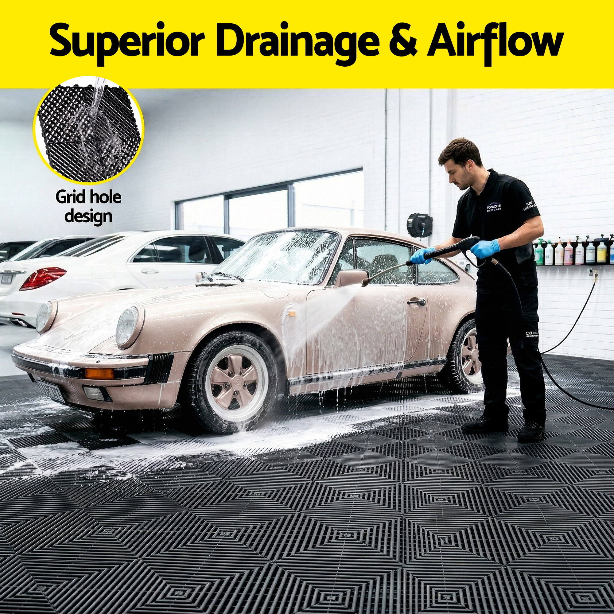 Giantz Garage Floor Tiles 40x40cm 20 Pack, Black or Grey view 4