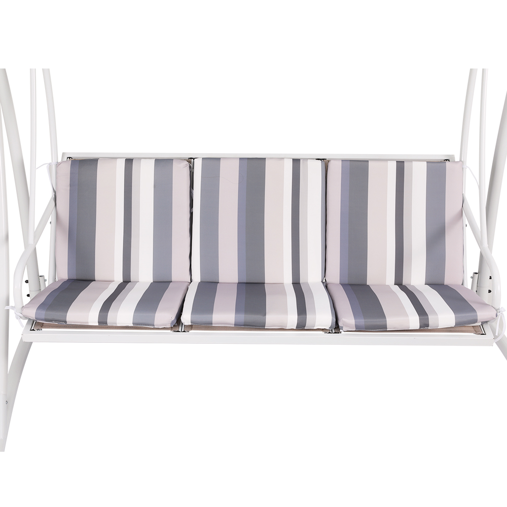 Gardeon 3 Seater Swing Chair White and Grey view 4