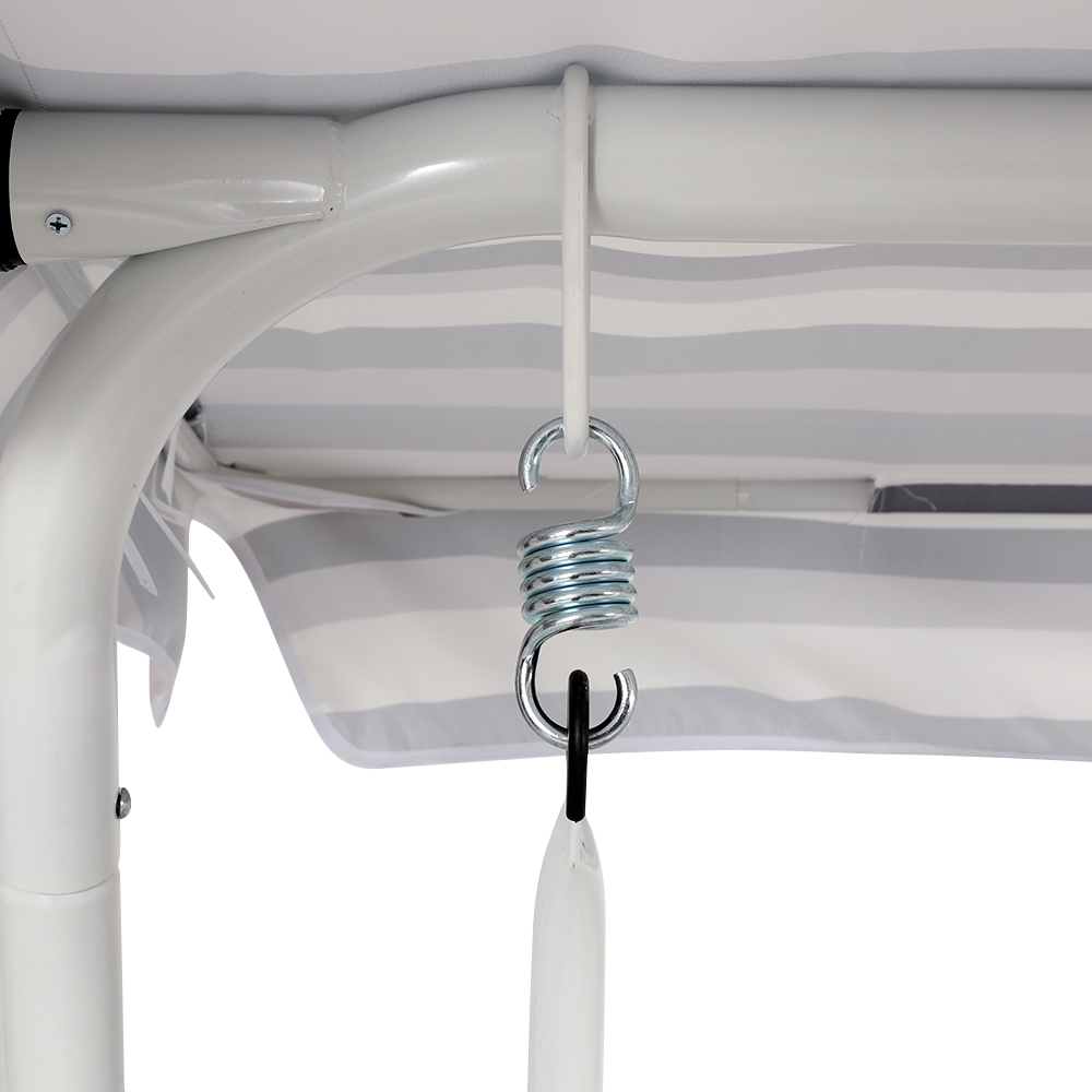 Gardeon 3 Seater Swing Chair White and Grey view 5