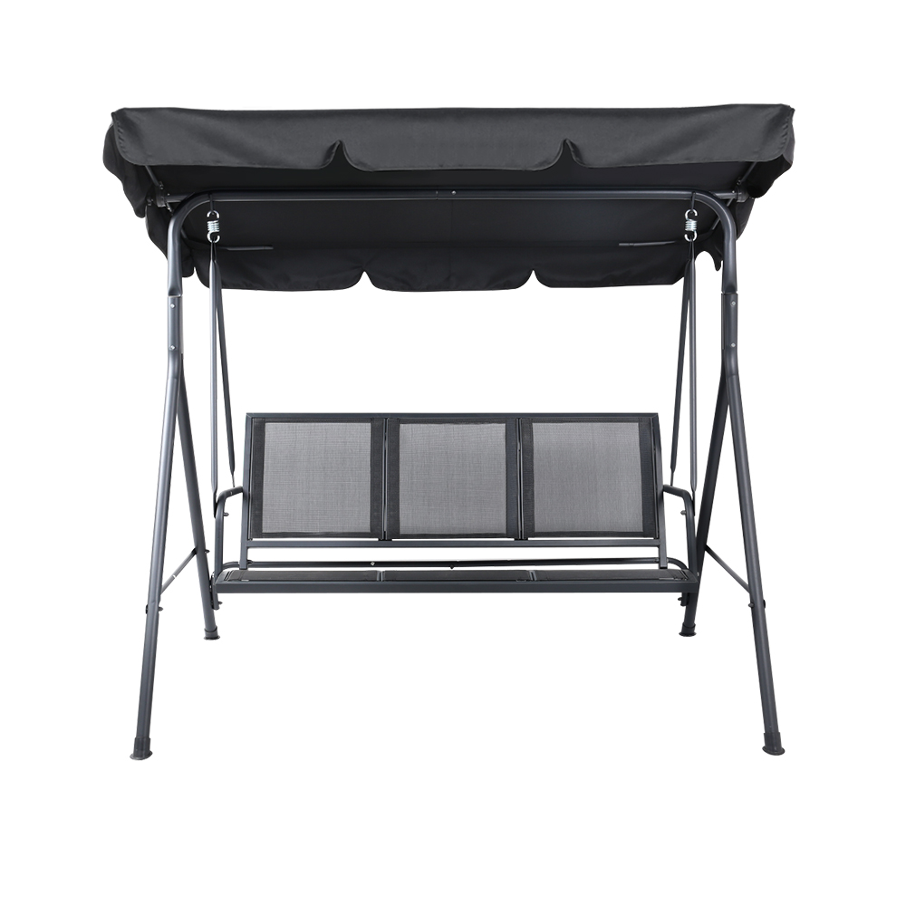 Gardeon 3 Seater Mesh Swing Chair Black view 3