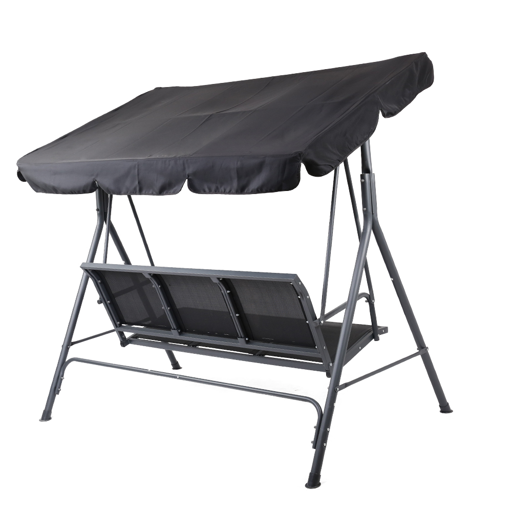 Gardeon 3 Seater Mesh Swing Chair Black view 5
