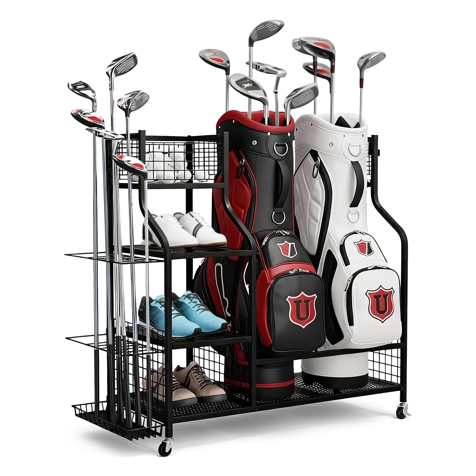 Everfit Golf Bag Storage Organiser with Wheels