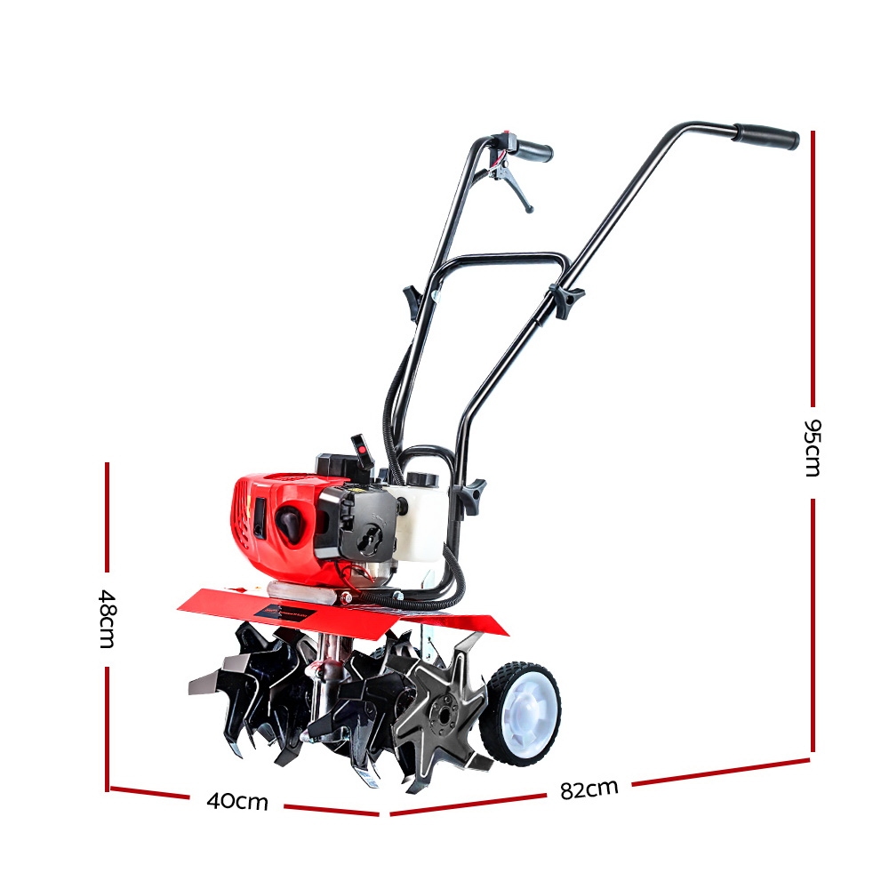 Giantz 65CC Petrol Tiller Rototiller, 4 or 6 Blades view 2