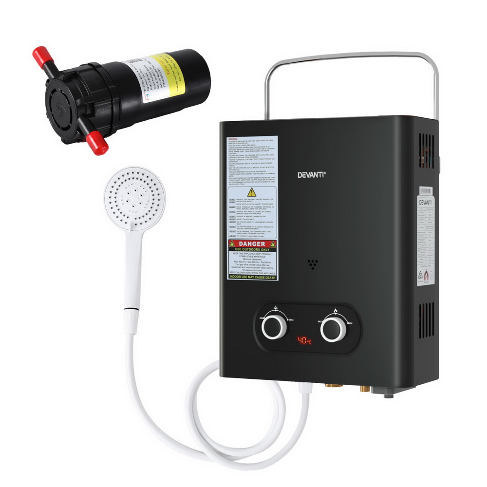 Devanti Portable Gas Water Heater with Pump