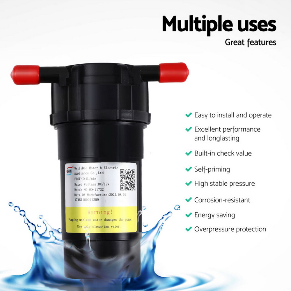 Devanti 12V Water Pump 4L/Min Pressure Shower view 5