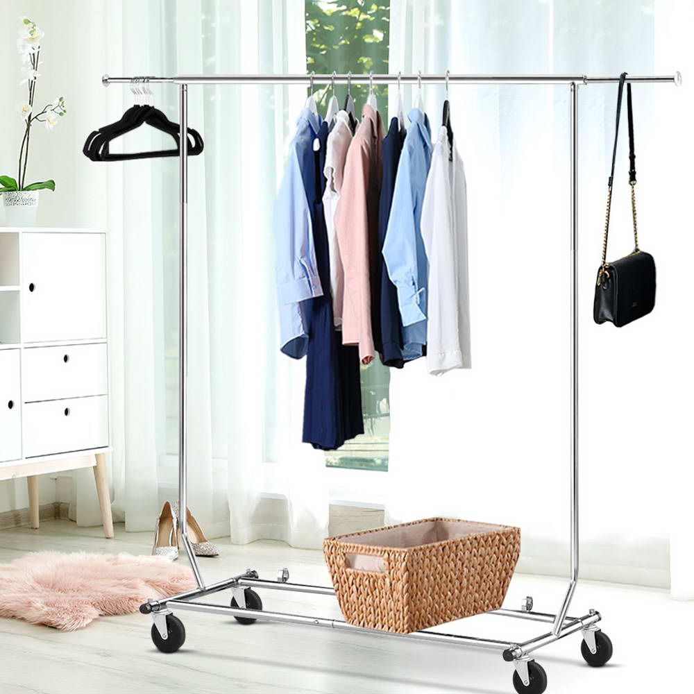 Artiss Adjustable Chrome Clothes Rack, Single Rail