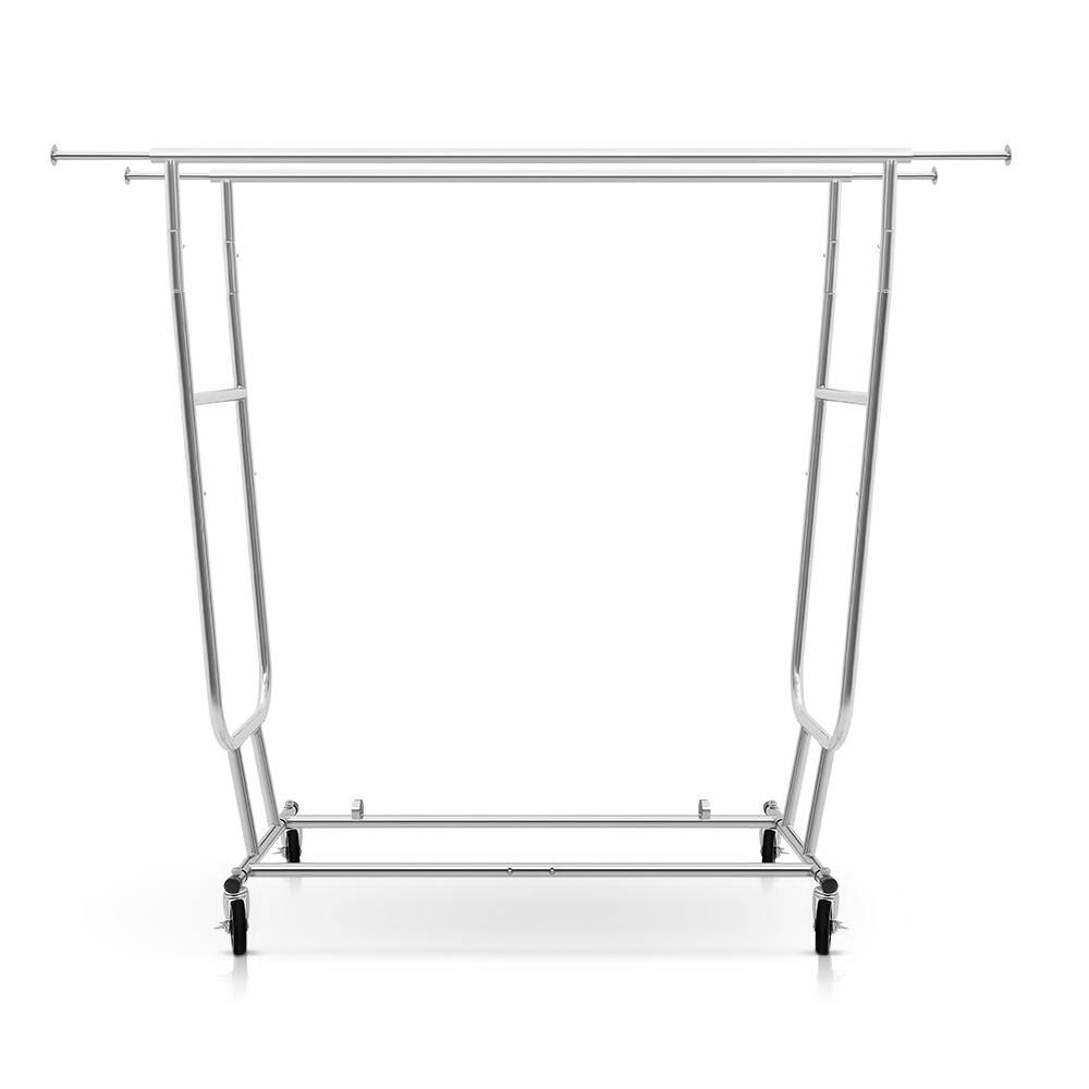 Artiss Adjustable Double Rail Clothes Rack with Wheels view 3