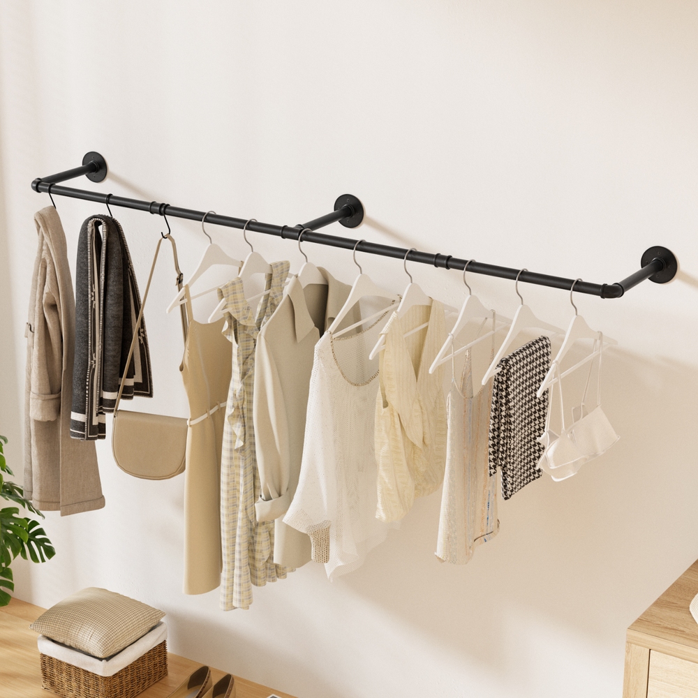 Artiss Wall Mounted Clothes Rack Floating Shelf
