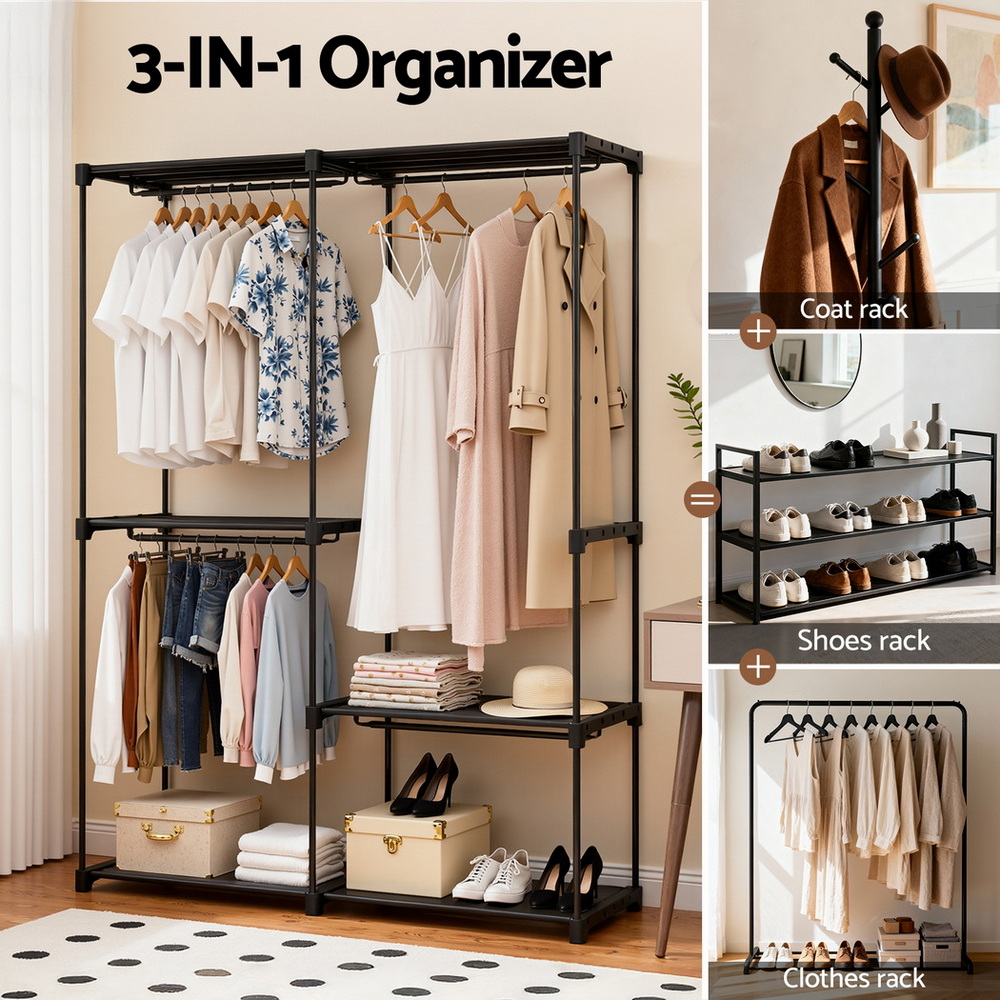 Artiss Wardrobe Clothes Rack Closet 181cm view 5