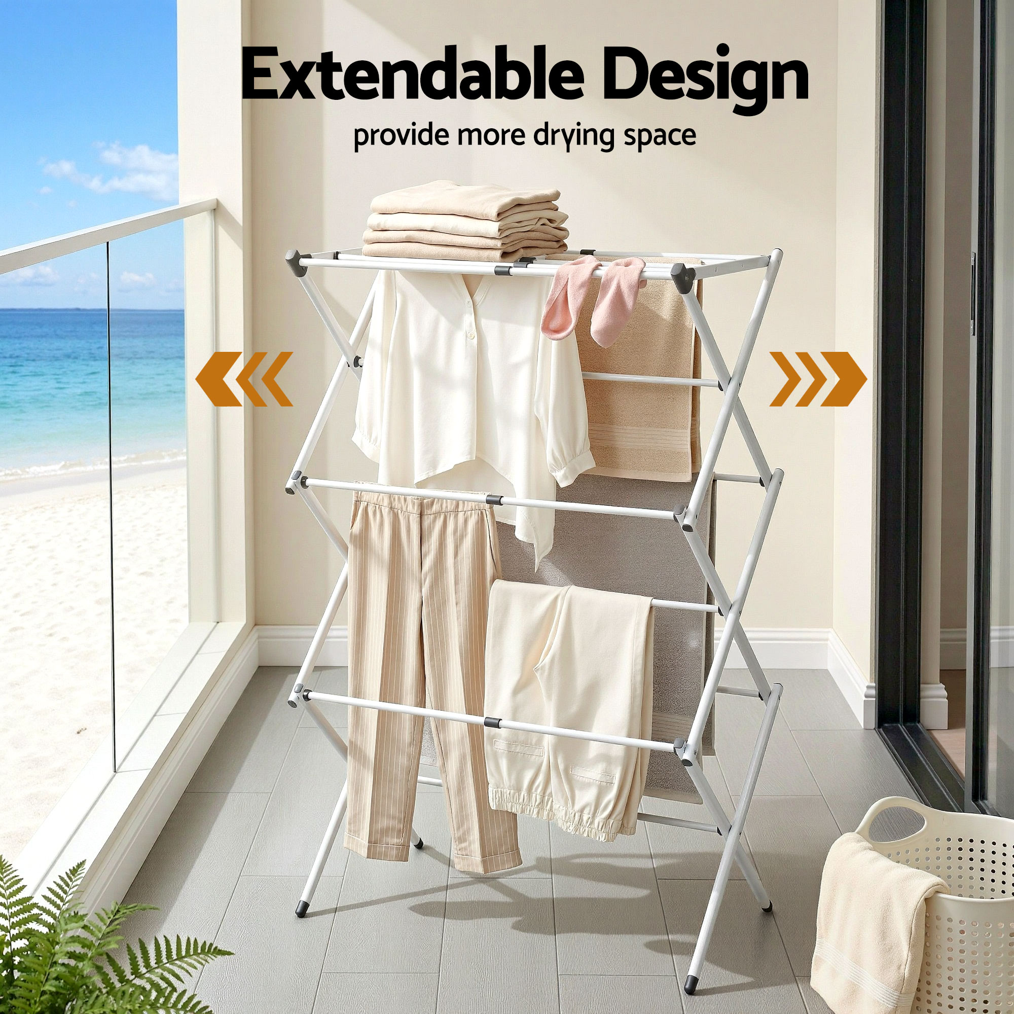 Artiss Foldable Clothes Rack Portable No Assembly view 4