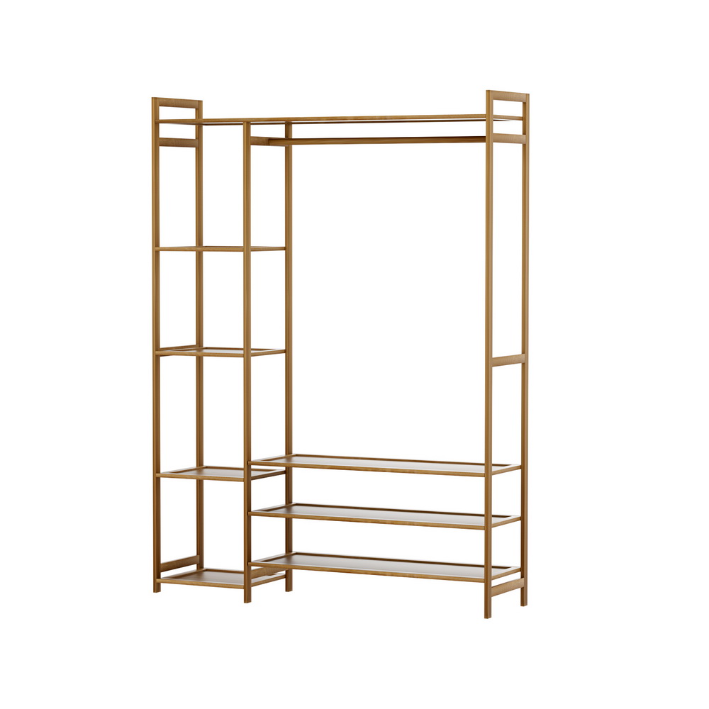 Artiss Bamboo Wardrobe Clothes Rack and Coat Stand view 3