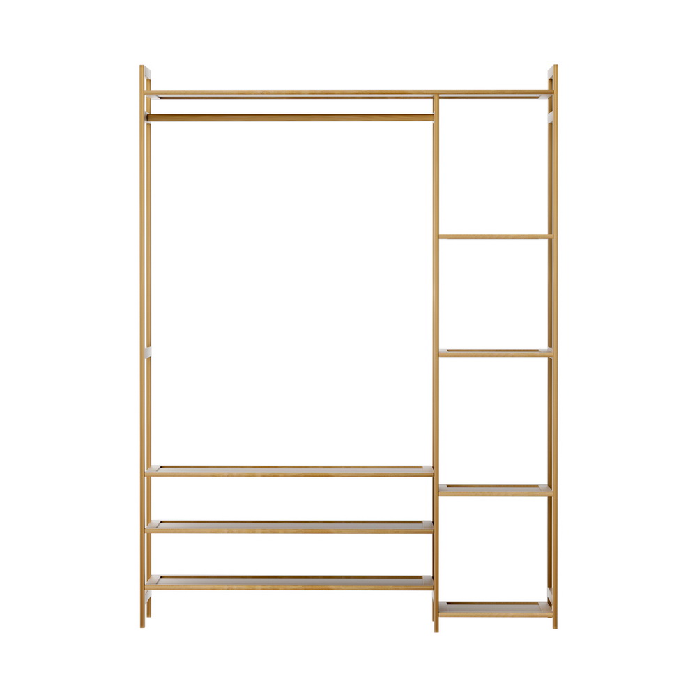 Artiss Bamboo Wardrobe Clothes Rack and Coat Stand view 5