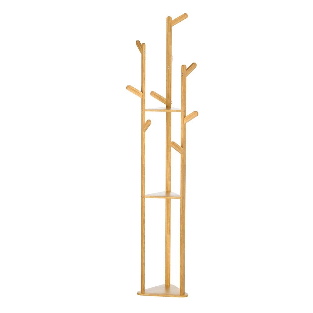 Artiss Bamboo Clothes Rack with 9 Hooks, 3-Tier view 3