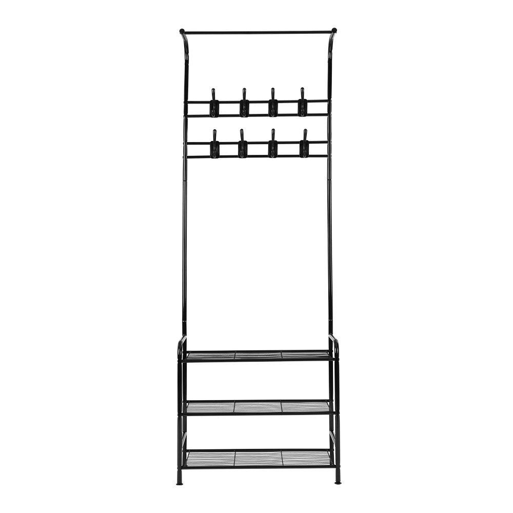 Artiss Metal Clothes Rack with Shelves, 179cm, Black view 5