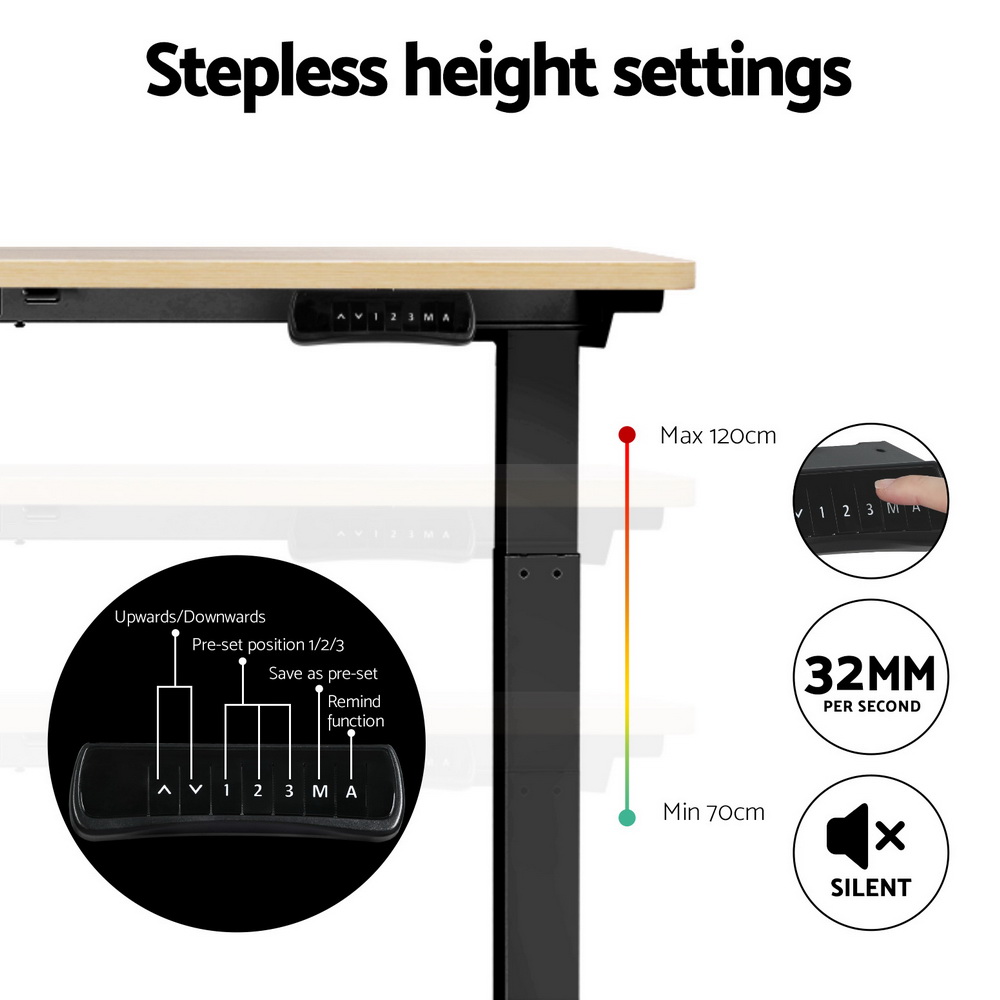 Artiss Motorised Standing Desk 140cm in 8 Colours view 5