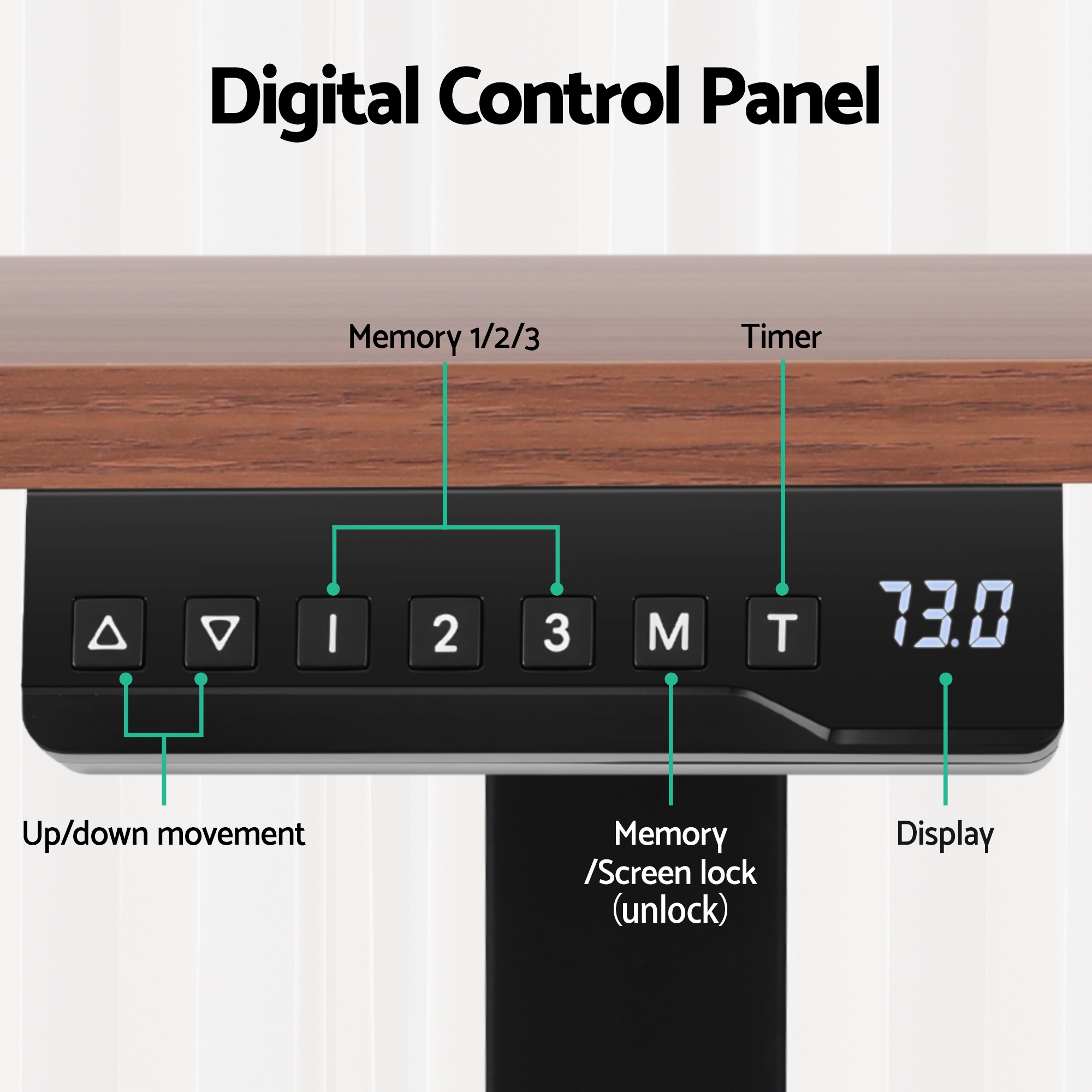 Artiss Motorised Standing Desk 140cm Walnut view 4