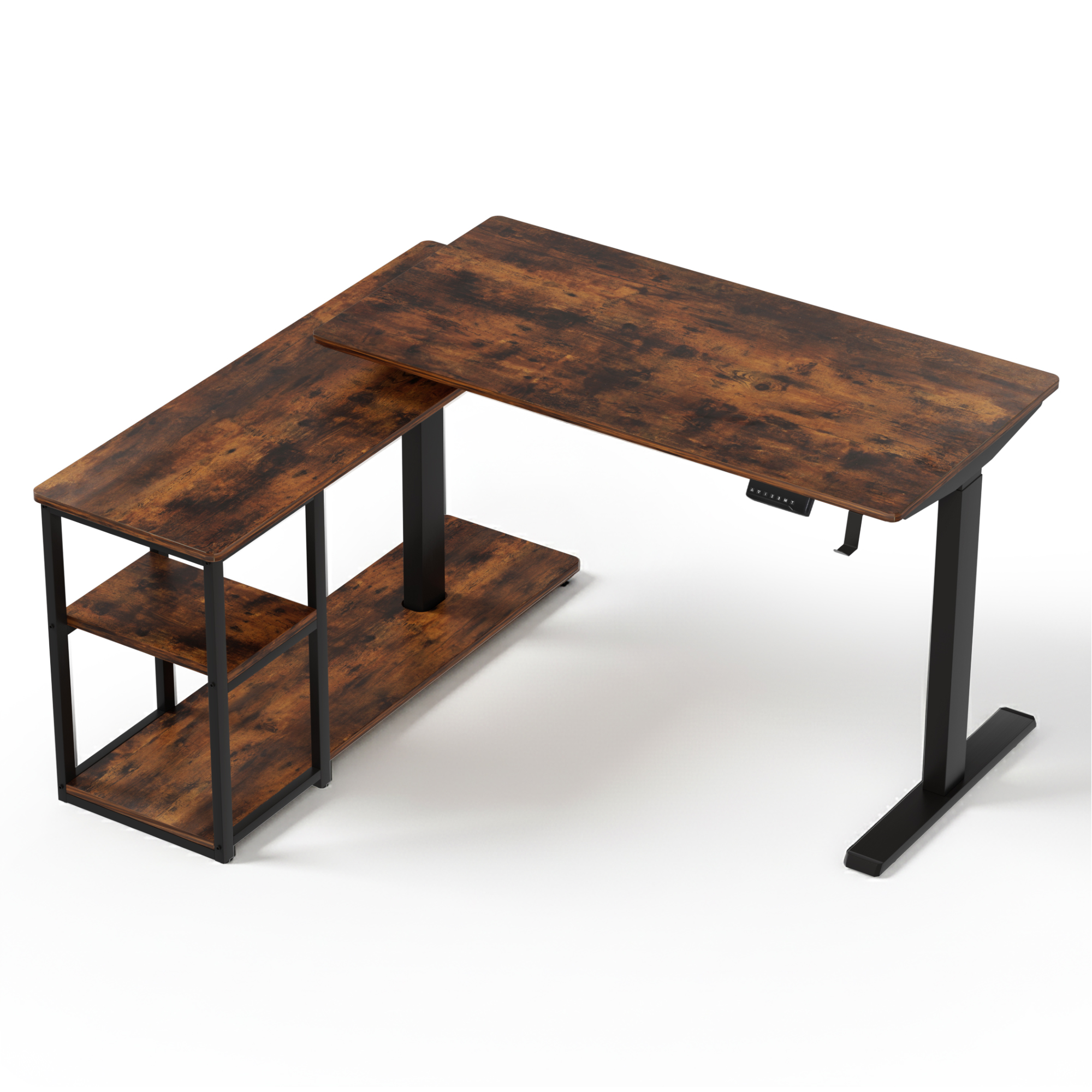 Artiss Electric Standing Desk L Shaped 120cm Rustic Brown