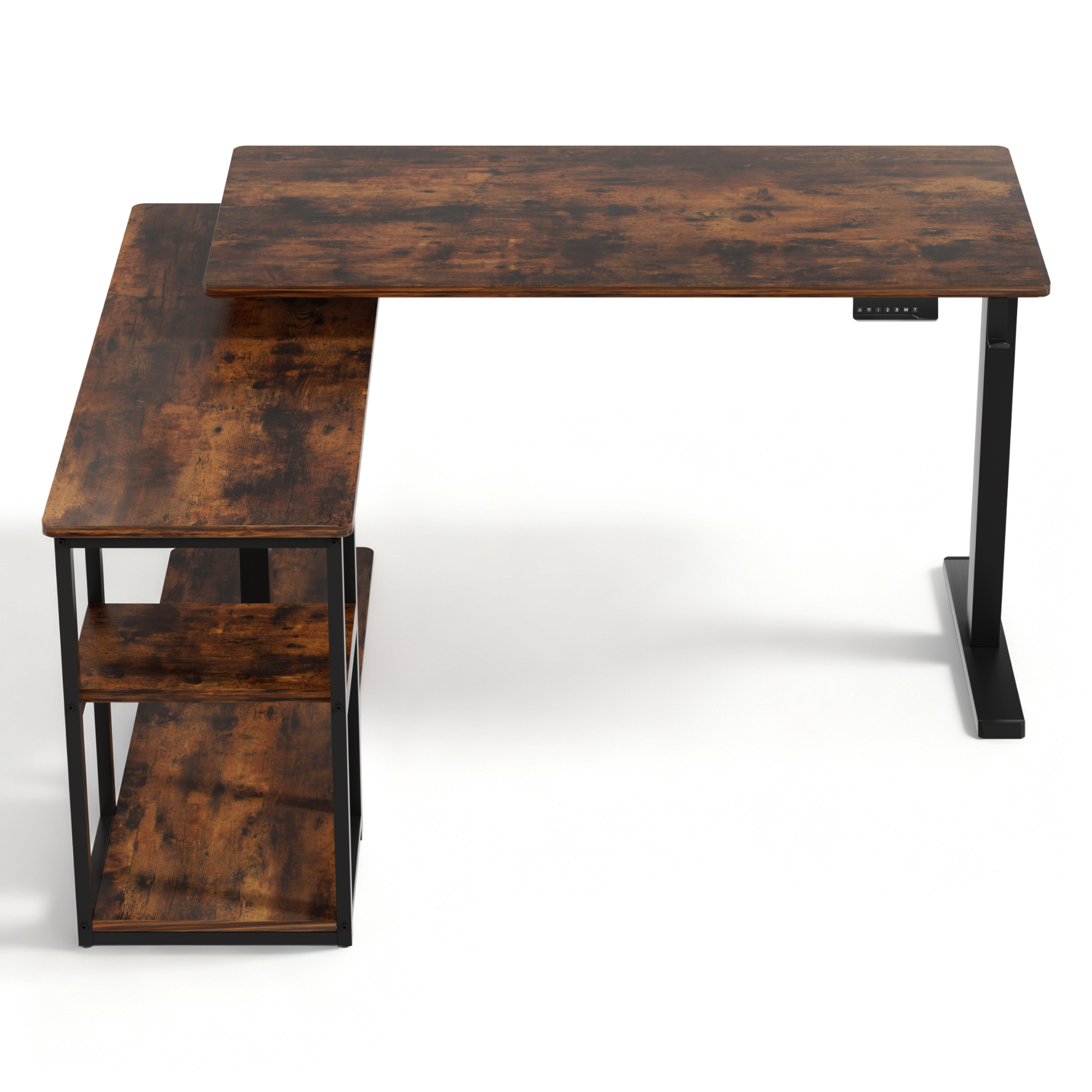Artiss Electric Standing Desk L Shaped 120cm Rustic Brown view 3