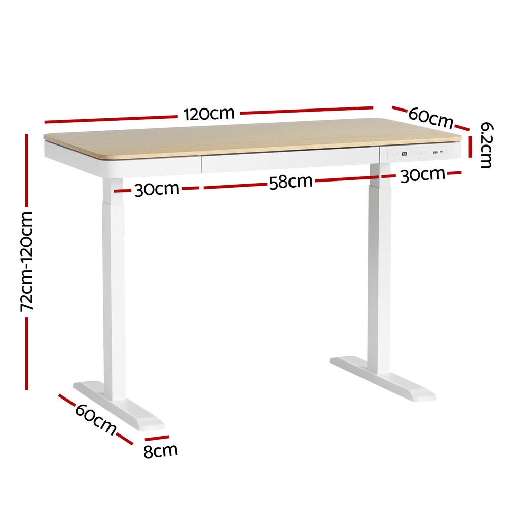 Artiss Motorised Standing Desk with Drawer in 2 Colours view 2
