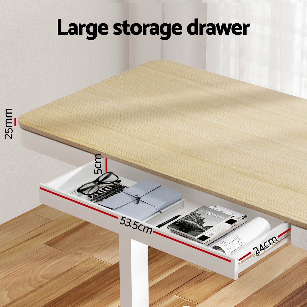 Artiss Motorised Standing Desk with Drawer in 2 Colours view 4