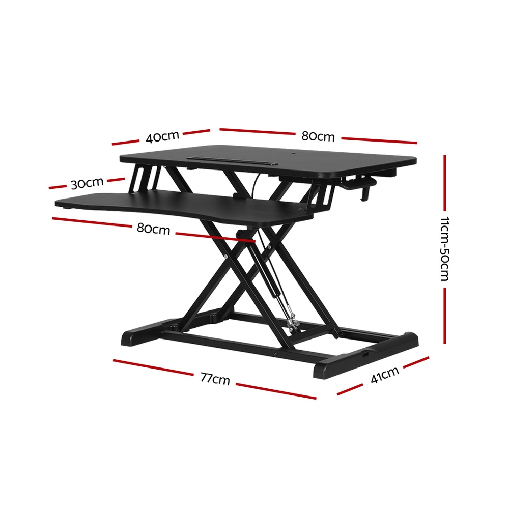Artiss Standing Desk Riser 80cm Black view 2