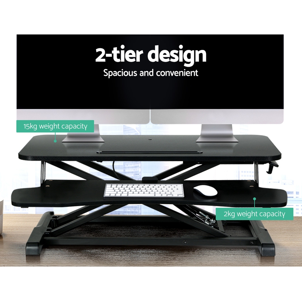 Artiss Standing Desk Riser 80cm Black view 5