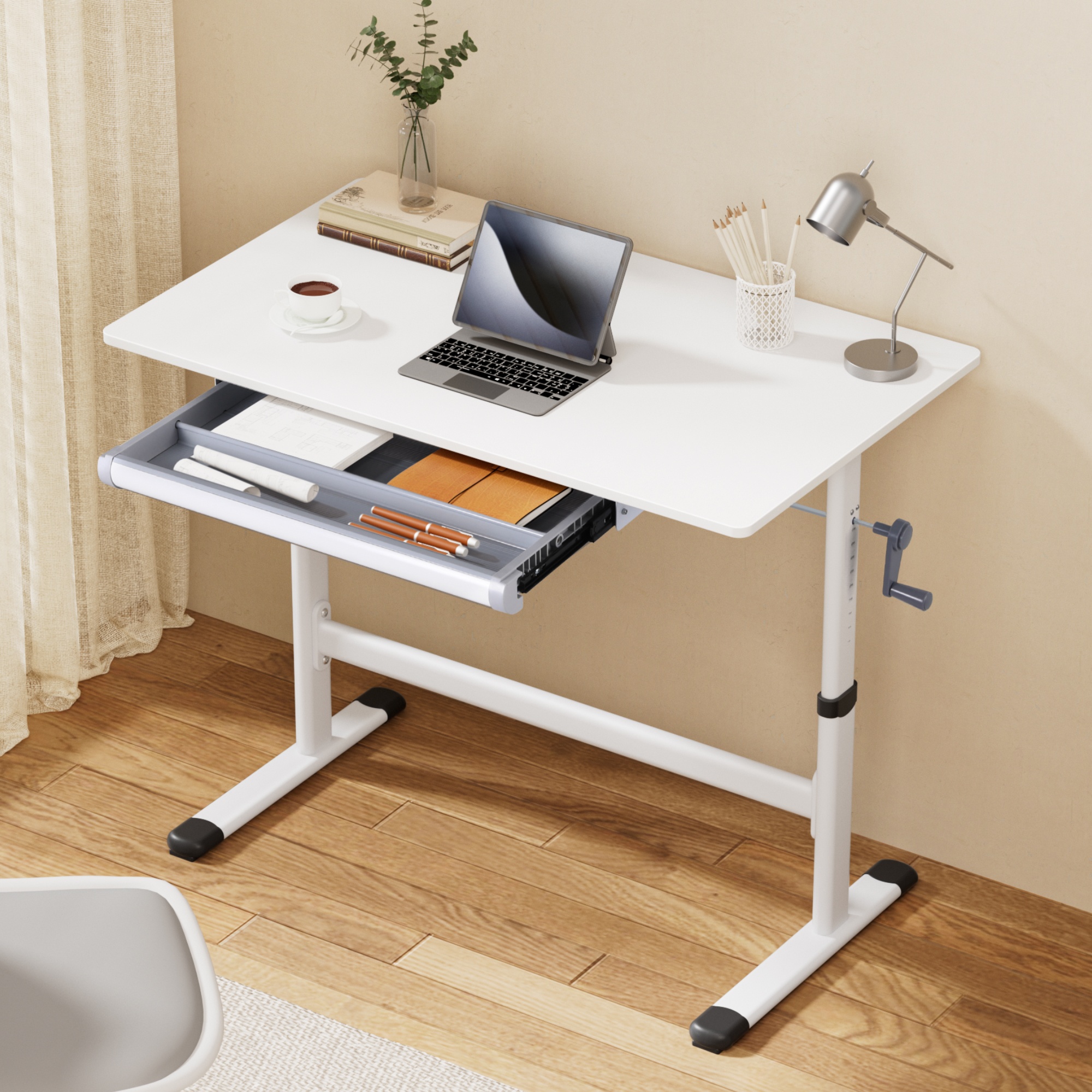 Artiss Height Adjustable Standing Desk 100cm White