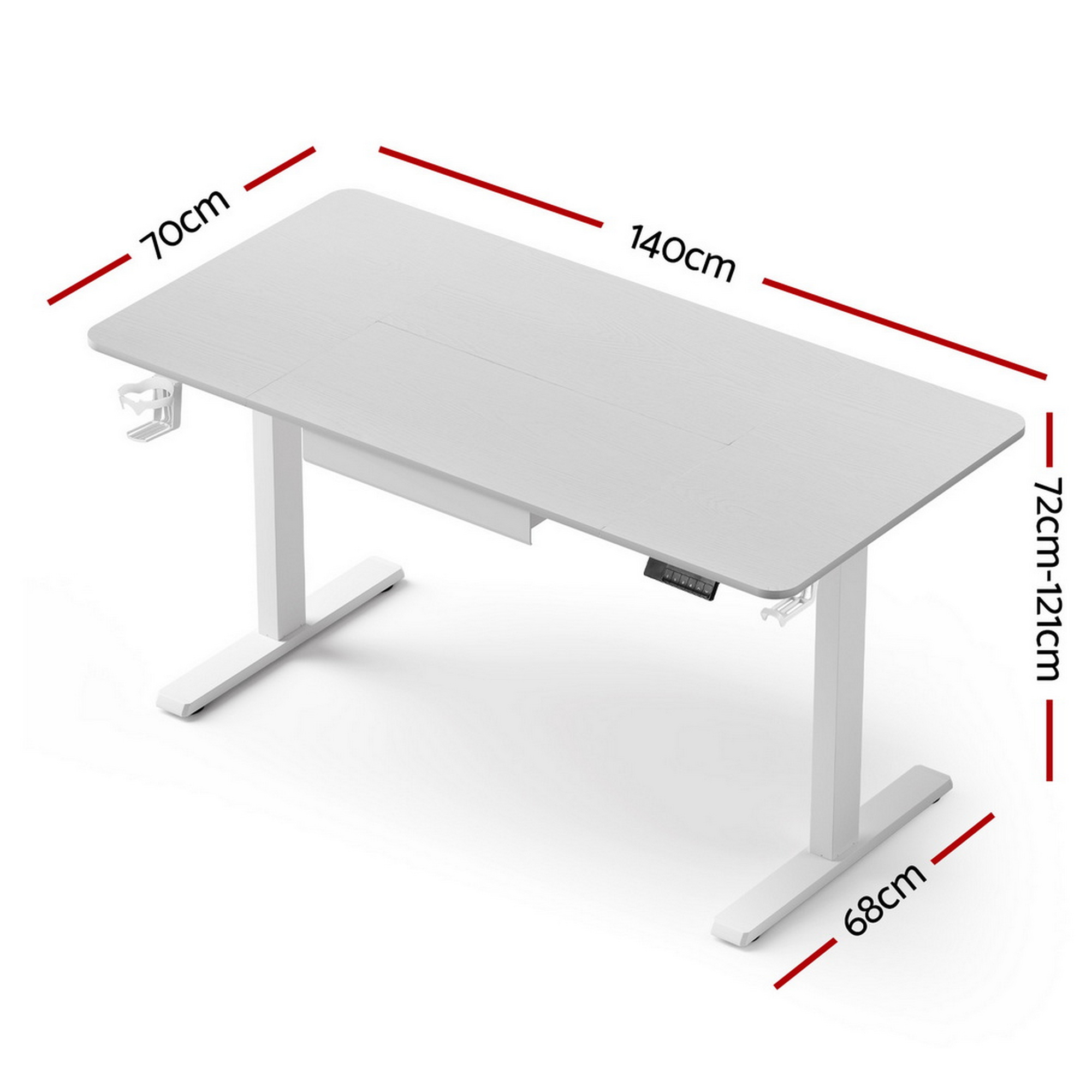 Artiss Electric Standing Desk 140cm Motorised with Drawer view 2