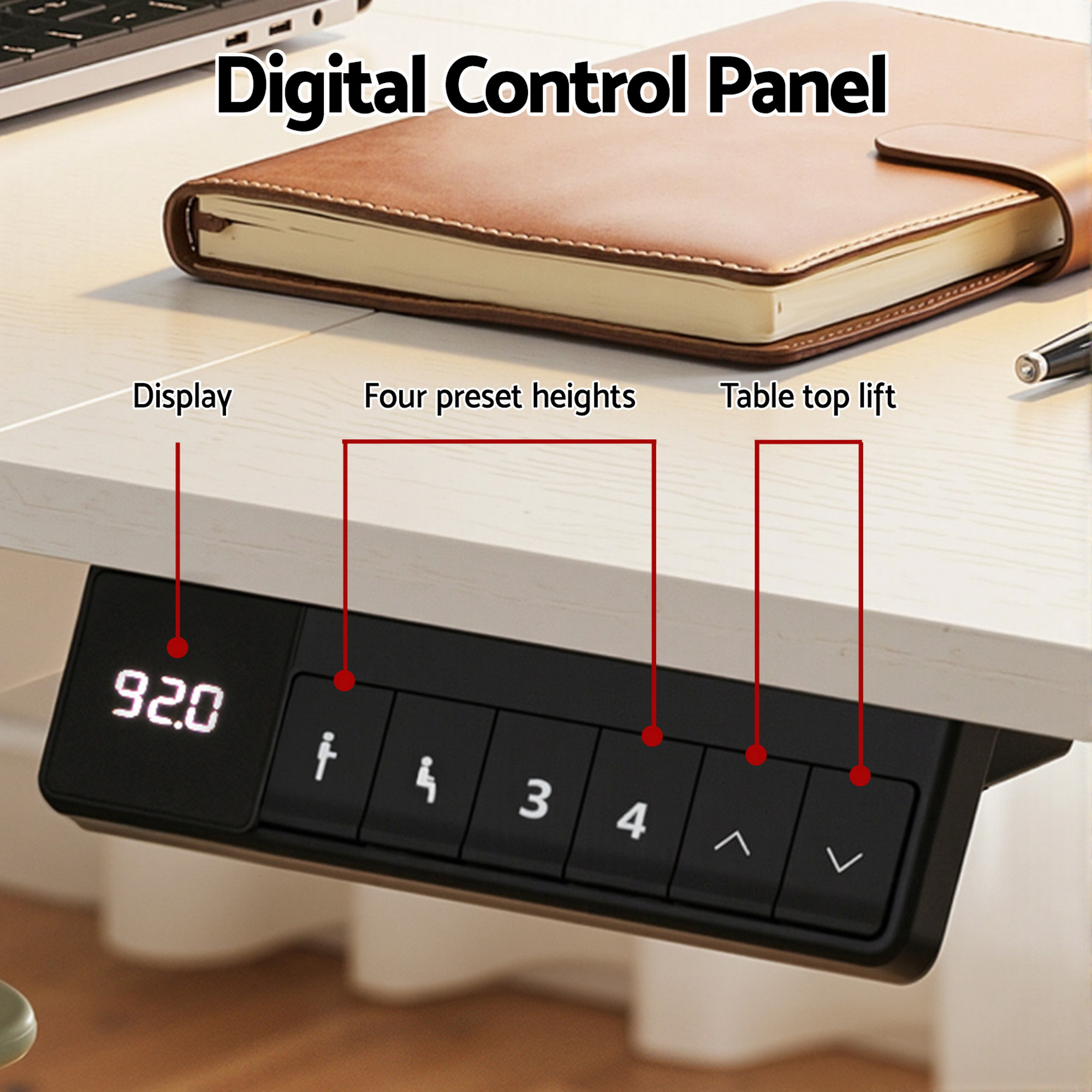 Artiss Electric Standing Desk 140cm Motorised with Drawer view 4