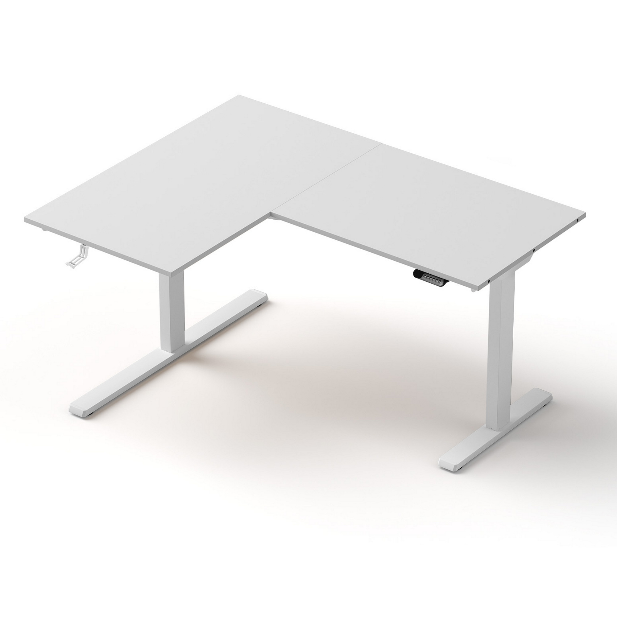 Artiss L Shape Standing Desk Electric Height Adjustable White